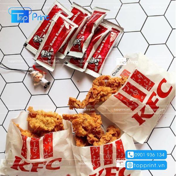 Dịch vụ in tờ rơi túi giấy gà rán Topprint