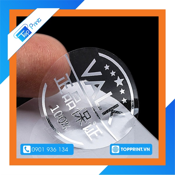 Sticker tem nhãn trong suốt dán thực phẩm