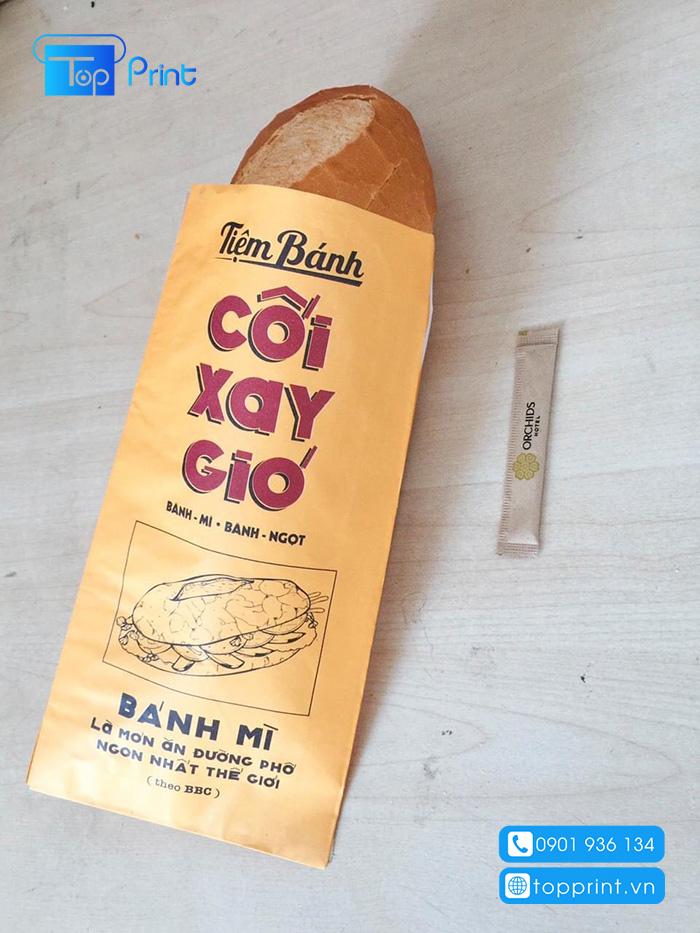 Mẫu túi giấy bánh mì đơn giản