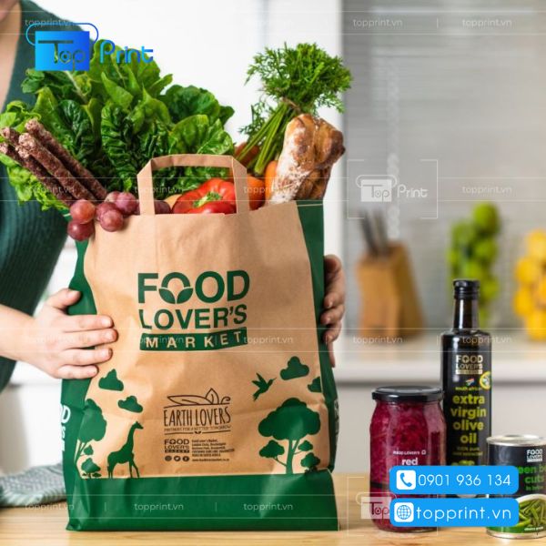 Sử dụng túi giấy hoa quả trái cây