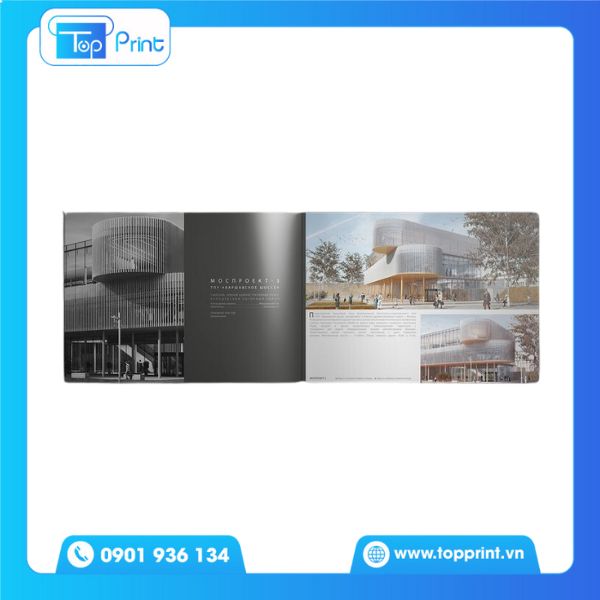 Mẫu catalogue xây dựng tone đen trắng